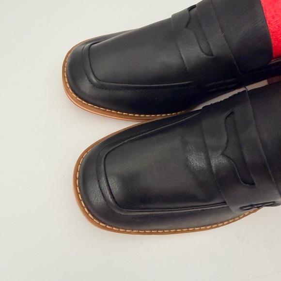 Korks Black Cicely Loafers w/ Wooden Block Heel Womens Sz 10M - Picture 3 of 8